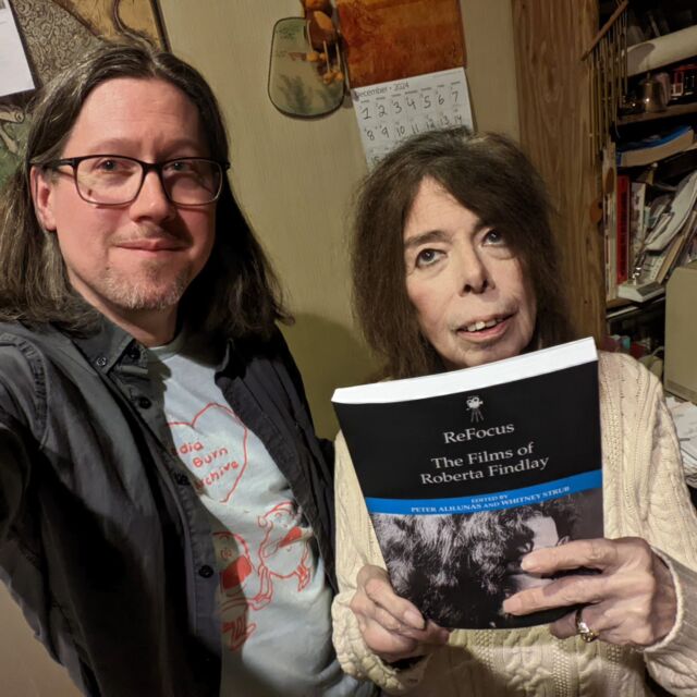 I stupidly forgot to take a screenshot of the momentous online book launch event today for the first-ever book about the films of exploitation filmmaker ROBERTA FINDLAY (complete with persistent pornhub zoom-bomber!).
The book was edited by Peter Alilunas and @w.strubalicious (pictured, with Roberta holding the book) and featuring writing by many scholars whose work I follow and admire including @horrornonna @dr_johnnywalker Jen Moorman Kevin Bozelka Neil Jackson Finley Freibert - and me! (I wrote about the much-detested SHAUNA: EVERY MAN'S FANTASY, a year-long research project with original interviews etc). Although Roberta is known for being hilariously crotchety and thinking anyone who likes her films is an imbecile, she was actually much easier on us than I expected, and was very generous with her time, sitting still for 2 hours of questions and comments. 
(As an aside, poor @donna_mcrae_ , the sweetest person on earth who had dialed in all the way from Australia, was erroneously identified as the Zoom bomber and kicked out of the Zoom lol - hopefully she'll get to watch the recording!)